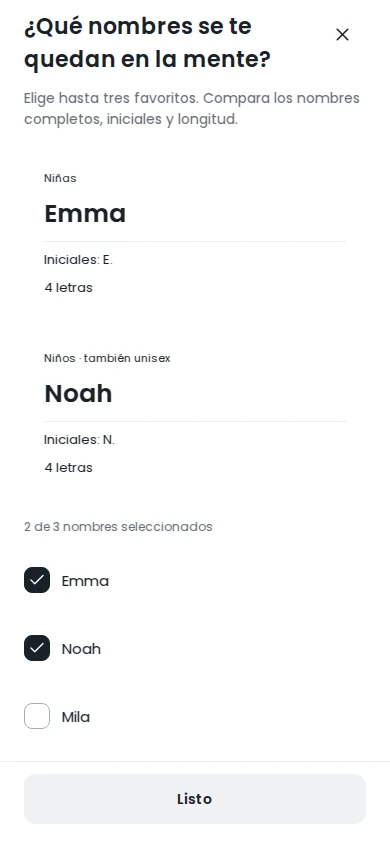 Comparen sus favoritos