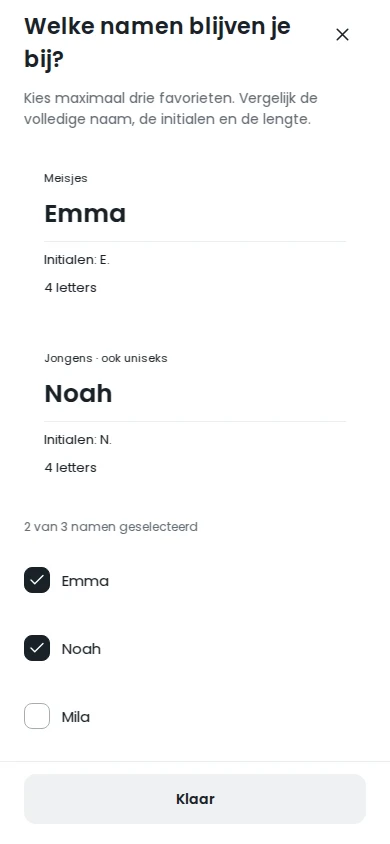 Vergelijk jullie favorieten