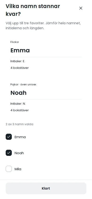 Jämför era favoriter