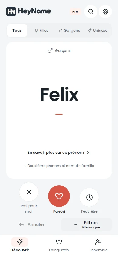 Découvrir des prénoms