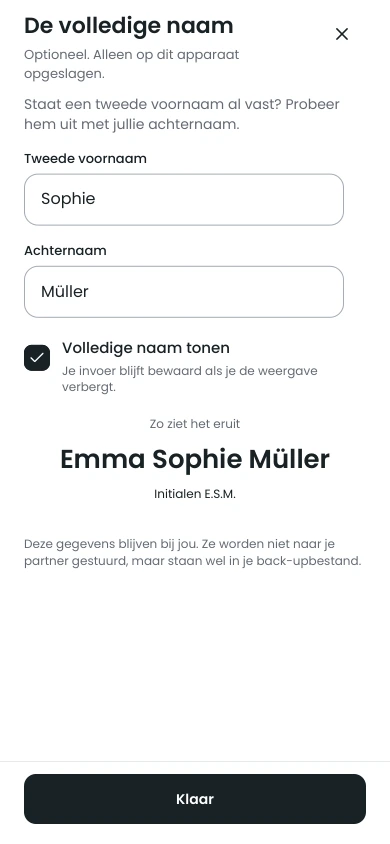 Probeer de volledige naam
