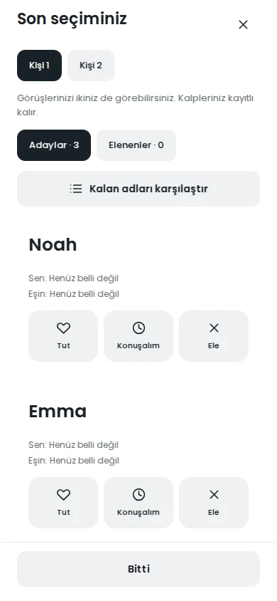 Son seçiminiz